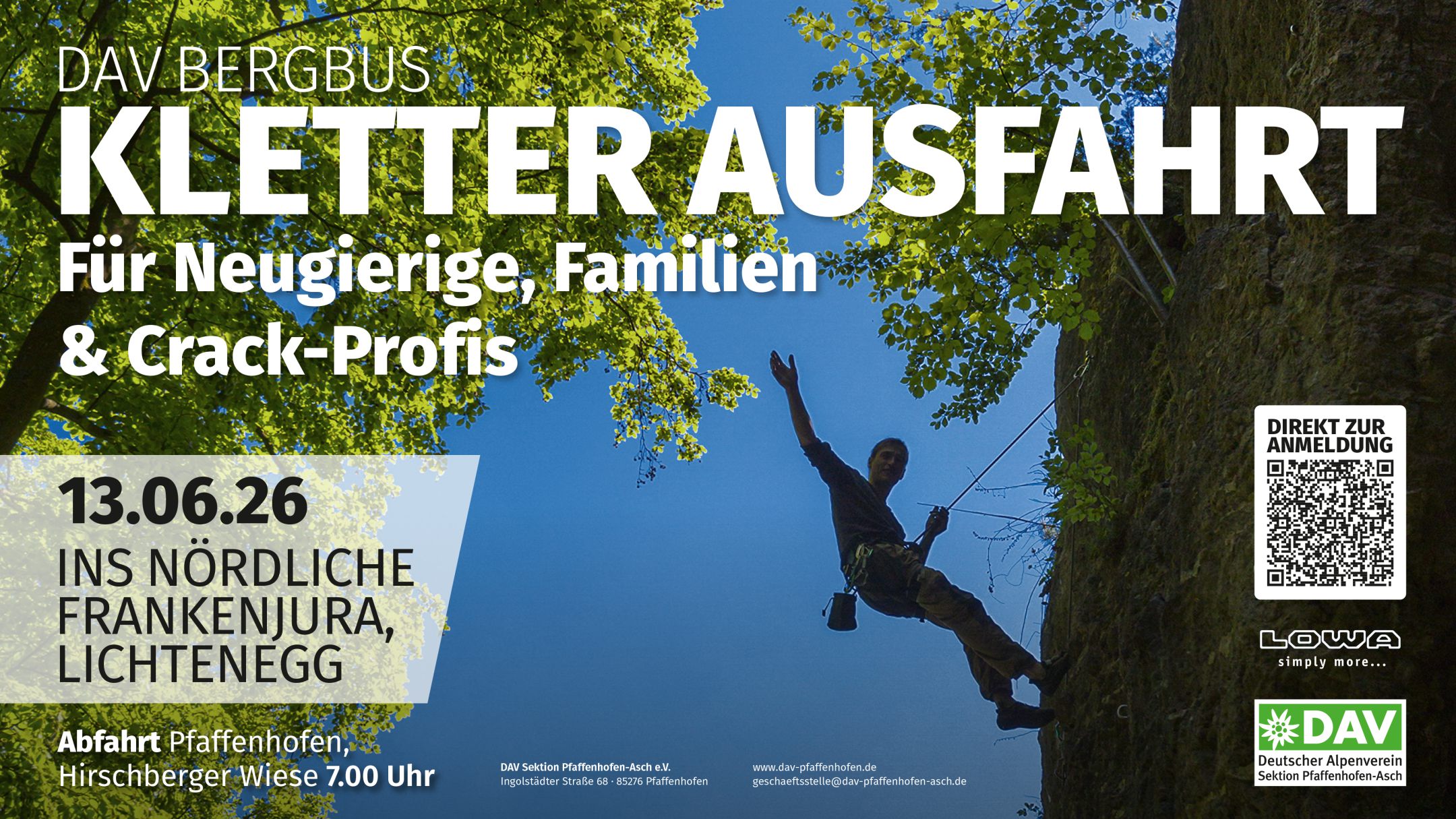 Bergbus-Ausfahrt ins Frankenjura: Klettern & Wandern